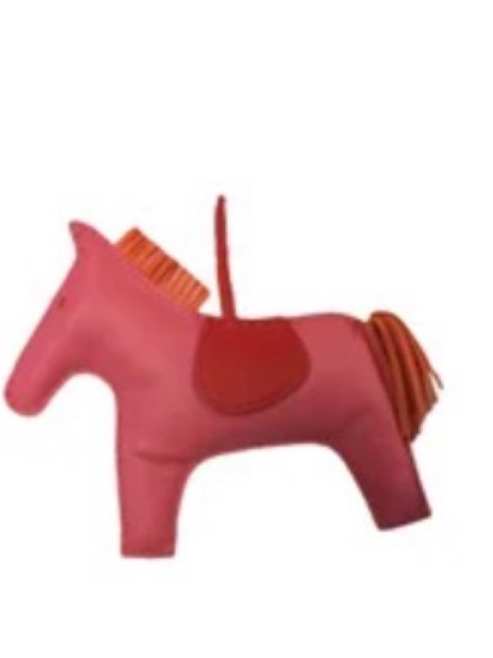 Hermes Rodeo Horse Bag Charm Rose Azalee+Red Saddle+Orange Mane&Tail. Pristine🤩